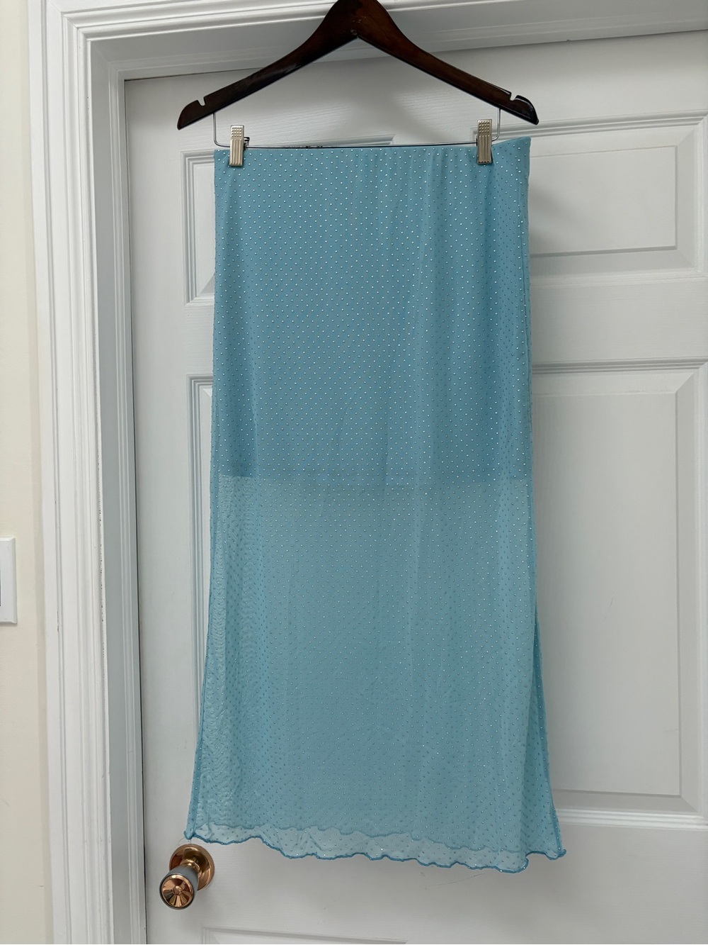 Noisy May Light Blue Sheer Midi Skirt